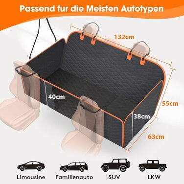 Кришка для автосидіння для собак JOEJOY: водонепроникна, стійка до подряпин, нековзна, з жорсткою основою
