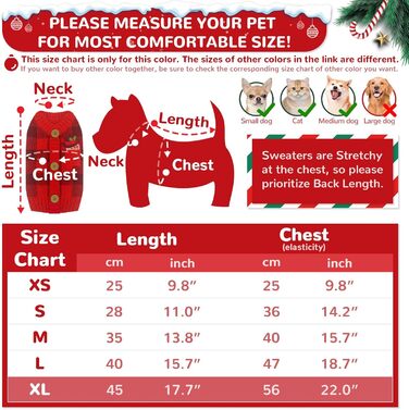 Теплий пуловер для собак з принтом ведмедика (M, червоно-чорний клітка)