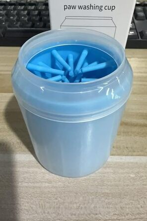 Очисник для лап собак, силіконовий, портативний, знімний, з мікрофібровим рушником, блакитний