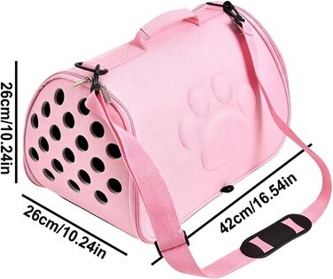 М'яка переноска для тварин з регульованим ремінцем - переноска для кошенят для подорожей, до ветеринара, у місті, рюкзак для активного відпочинку, піших прогулянок, кемпінгу (Рожева, M)