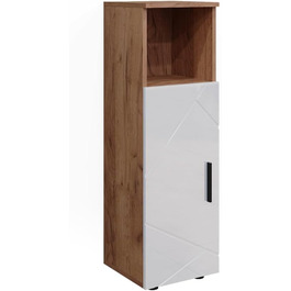 Високий шафа Vicco Irma для ванної, 30x95 см, білий глянець/дуб Goldkraft