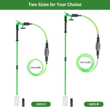 Сифон для акваріума AQQA: очищувач ґрунту, 3-в-1, до 60 см