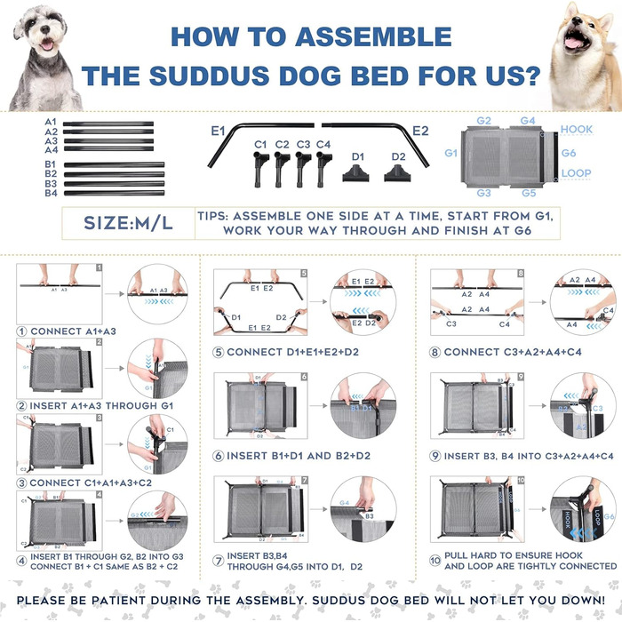 Підвищені лежанки для собак Suddus, червоні, розмір M (великі, червоні). Ідеальні для подорожей та відпочинку. Однотонні лежанки Getaway Solids