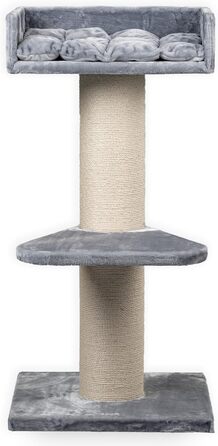 Котячий комплекс для великих котів RHRQuality Maine Coon Lounge, 120 см, товсті сизалеві стовпи 20 см, світло-сірий
