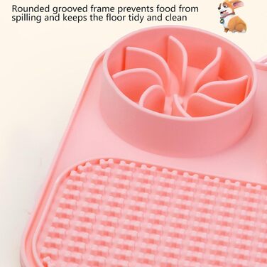 Лежак-іграшка для собак з присосками, повільний годівник, рожевий | Лежак-пазл для собак