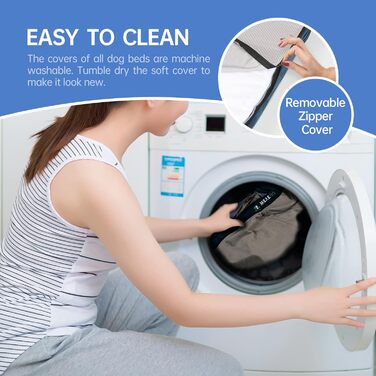 Ортопедичне ліжко для собак, велике з подушкою, товстий гель-піна Memory Foam, фланель, зносостійке, водонепроникне покриття, знімний, пральний чохол, антиковзаюча основа, розмір 132 x 91 x 20 см, блакитне