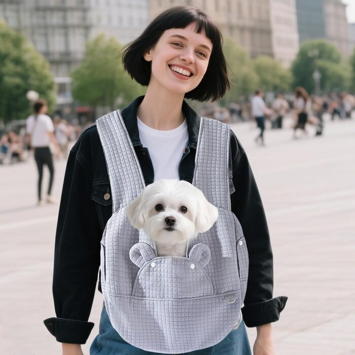 PETCUTE Сумка-переноска для собак та котів, сіра. Зручна, миється, з безпечним ременем та знімним дном. Зменшує біль у спині.