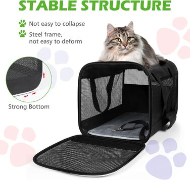 Транспортний бокс для котів Lannvan, до 6,5 кг, чорний (45x30x30 см)