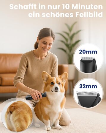 Набір для стрижки собак 4-в-1: машинка, триммер для лап, безпечний точило для кігтів. Тиха та акумуляторна машинка для тіла, обличчя та лап собак та котів