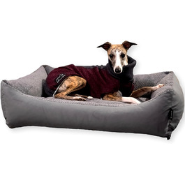 Ліжко для собак великих порід 120x100 см, сірого кольору. Зручне, миється, м'яке, з корзиною. Ідеальне для великих собак.