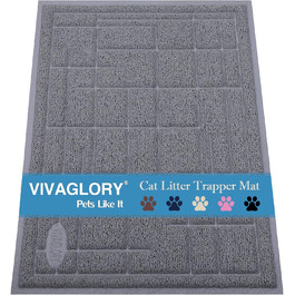 Килимок для котячого туалету VIVAGLORY, 90x60 см, сірий - миється, для збору наповнювача