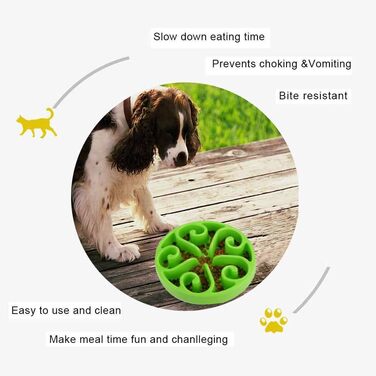Миска для собак Slow Feeder, інтерактивна лабіринтова миска, запобігає швидкому поглинання їжі, проти блювоти, подовжує час їжі (світло-зелена)