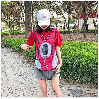 Рюкзак для кота/маленької собаки, до 3 кг, дихаючий, регульований, рожевий