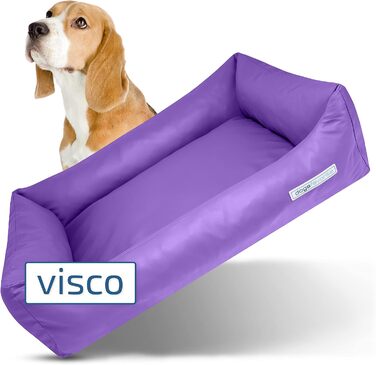 Ліжко для собак з віскоеластичним матрацом - миється, преміум-якість, розмір L (115 x 85 см), XL (130 x 95 см), колір: фіолетовий