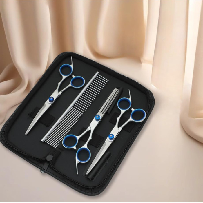 Професійна шерстьострижуча ножиці з нержавіючої сталі для собак та котів, ергономічні ручки, точне різання, довговічні та безпечні, ідеальні для грумінгу вдома та в професійних салонах