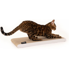 Килимок для котів LucyBalu® з гофрокартону | Килимок-картон для котів | Килимок для дряпання котів | Дряпка для котів з гофрокартону | Двосторонній килимок для котів | Килимок для котів, білий