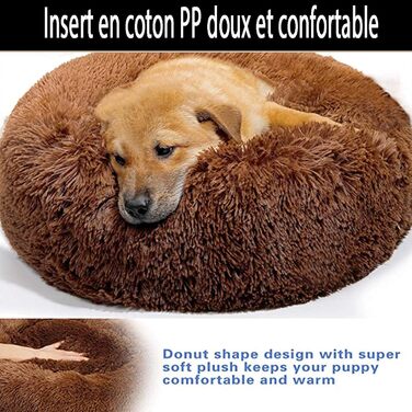 Ортопедичне ліжко для собак XXXL: зручне, м'яке, антистрес, коричневе. Підходить для великих та середніх собак. Кругла/овальна форма, легко прати.