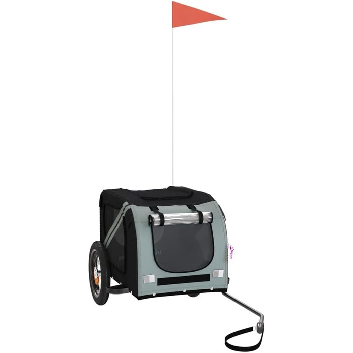 Ферштеніт Причіп для велосипеда, переноска для собак, 30 кг, сірий (124 x 53 x 53 см)