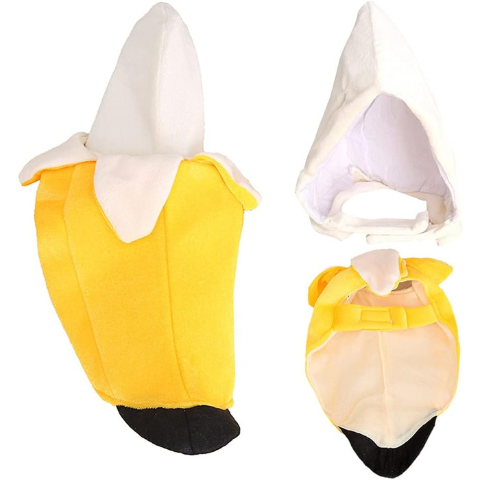 Костюм для собак Банан, карнавальний костюм для собак, XL (Окружність шиї 41-48 см, груди 58-69 см, довжина 43 см)