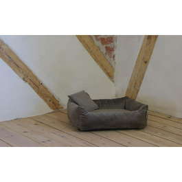 Лежак Lycce Kuschelsofa з м'якого велюру для собак і котів, колір тауп, розмір 1