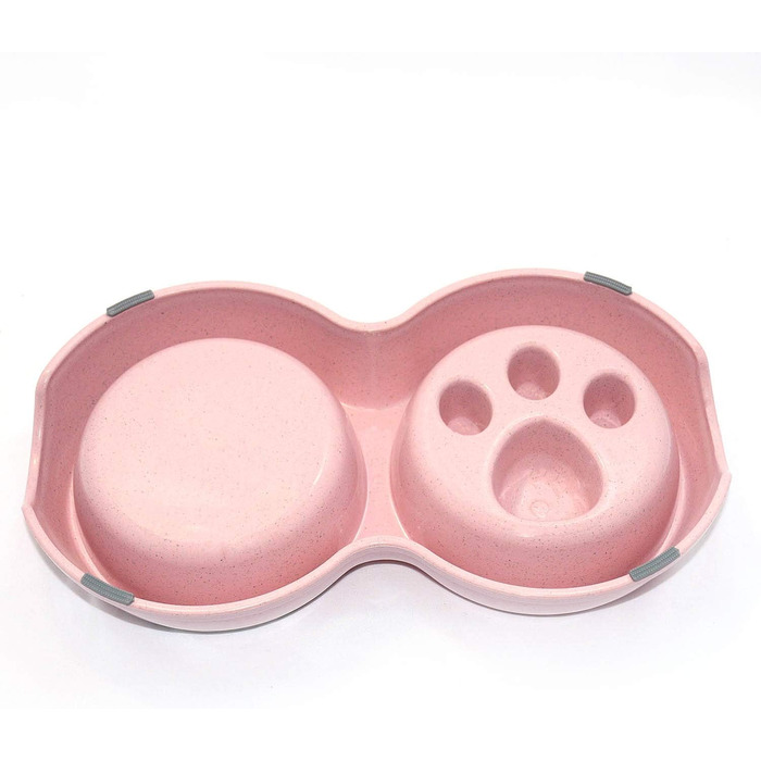 Миска для собак Frenchie Fress, нержавіюча сталь, інтерактивна, для повільного годування, екологічна, білий (рожевий)