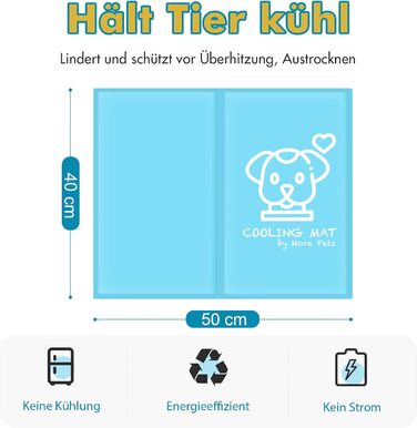 Кühlmatte для собак Pawtasy - охолоджуючий килимок для собак XL 100 x 60 см, блакитний. Охолоджуюча килимок з нетоксичного гелю для великих та середніх собак
