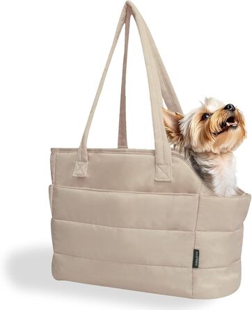 Легка переносна сумка для собак до 6,8 кг, степкова сумка-переноска для цуценят, з кріпленням для безпеки, дамська сумка для собак для подорожей/покупок (Коричнева)