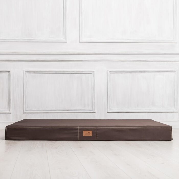 Ортопедичний лежак для собак Tierlando® Basic з анти-волоссяного поліестеру, з неслизьким дном, підвищена стабільність для великих собак, розмір 80x60 см, колір: (01 Коричневий, 120x90x13 см)