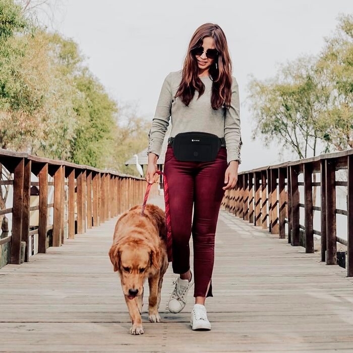 Сумка для собак, кишенька для ласощів з тримачем для відходів, регульований поясний ремінь, сумка на животі для жінок, чоловіків, проста у використанні для дресирування цуценят, подарунок для любителів собак, чорна