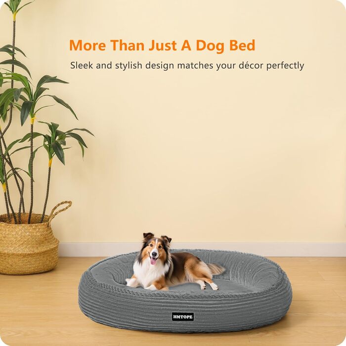 Кругле ліжко для собак середніх порід, котів. М'яке, зручне, знімний чохол, Ø 70 см, 80x80x20 см, сірий колір