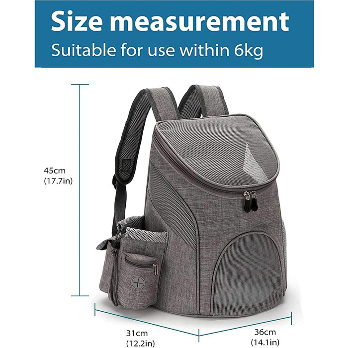 Сумка-переноска для котів та собак Lucang з блискавкою, верхня відкривання, подвійна плечова та ручка, легка, розкладається, для перенесення тварин (чорний/червоний, сірий S)