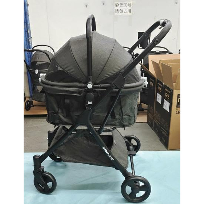 Візок для собак та котів з функцією складання - чорний, 73x55x100 см, до 15 кг