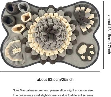 Килимок для собак, 63,5 x 43,2 см, великий, миючий, з дзвоником, нековзний, для ігор та тренування, сірий