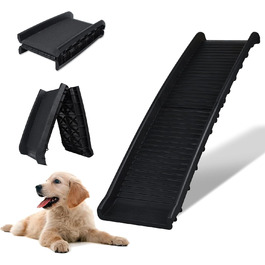 Рампа для собак, складана, для автомобіля, пластикова, антиковзаюча, до 90 кг, 156 x 40 см