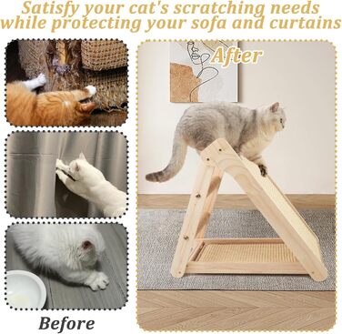 Котяче дряпальний борд Sibosen, 53x49x45 см, 3-в-1, з високоякісного сизалю, без встановлення