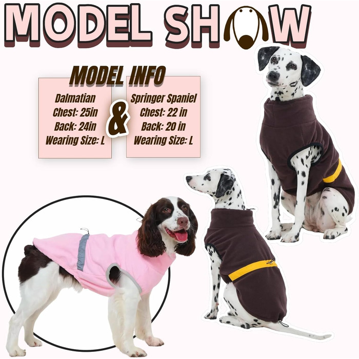 Тепла флісова жилетка для собак 5-в-1 з отвором для повідка, для середніх собак (Cocker, Spaniel), коричнева