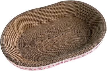 Котячий когтеточка з картону овальної форми, ігровий центр для котів, стильний лежак, 57x39x9.5 см