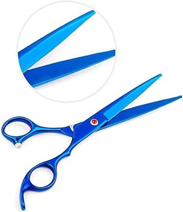 Професійні ножиці для грумінгу собак, набір для догляду за шерстю, прямі та зігнуті ножиці, 18 см, блакитні
