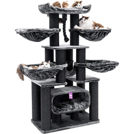 Драбина для котів Petrebels Skyline XXL, 186 см, чорна. Підходить для великих котів, таких як Мейн-кун