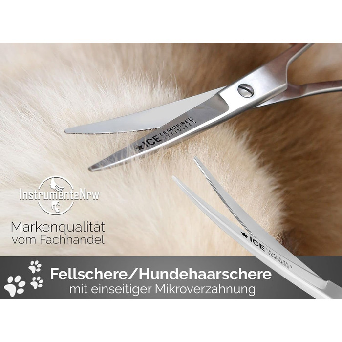 Ножиці для стрижки шерсті собак, вигнуті, 8 дюймів, мікрозубчасті