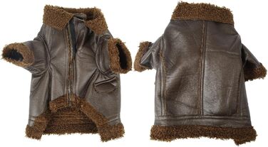 Шкіряна куртка для собак на зиму, тепла, для вулиці, для маленьких та середніх собак, для котів (M)