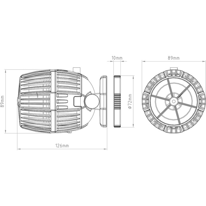 SunSun CW-160 циркуляційна помпа для акваріума 1700-20000 л/год, 60 Вт, з регулюванням хвиль, потужності, денним і нічним режимом