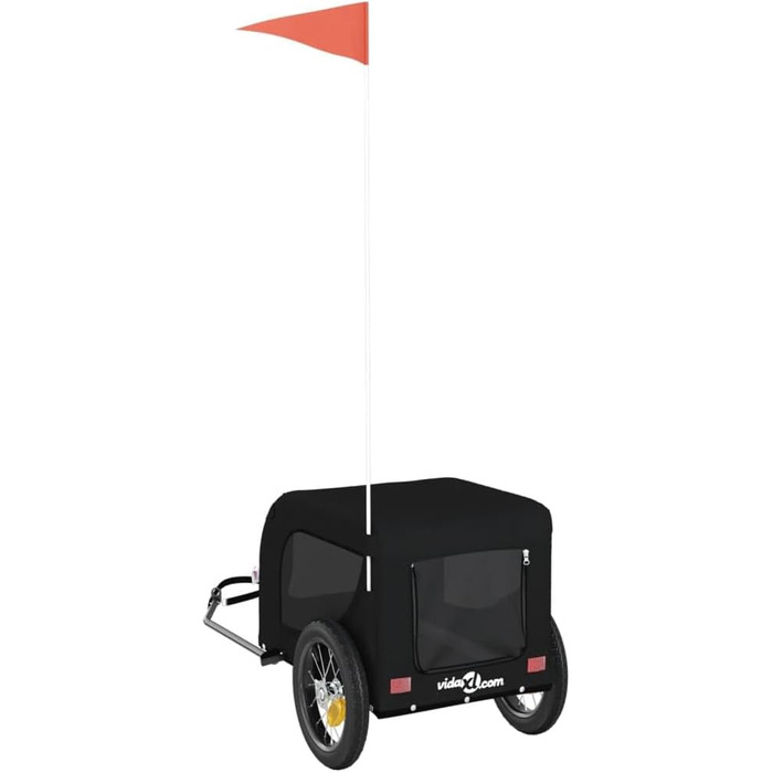 Причіп для велосипеда, переноска для собак, чорний (124x53x53 см)