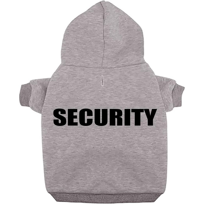 Світшот Izefia для собак Security Rdc: теплий пуловер з бавовни для маленьких та середніх собак, сірий, 4XL (обхват грудей 82 см)