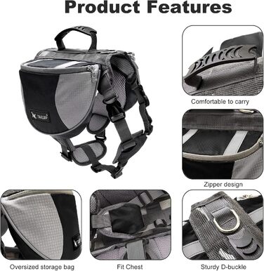 Шлейка для собак середніх та великих порід PETCUTE, чорна, з ручкою, для прогулянок, тренувань, відбиваючі елементи, водонепроникна (M)