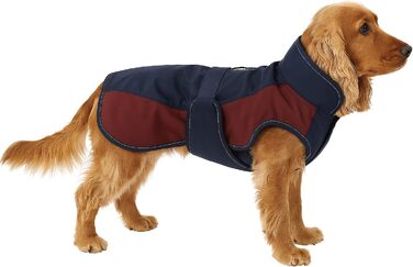 Зимовий теплий нашийник для собак Flamingo Eiberg – какі та темно-синій – 40 см – поліестер, дихаючий, водовідштовхуючий, з PU-покриттям, з животом-ременем, з отвором для повіки, світловідбиваючий