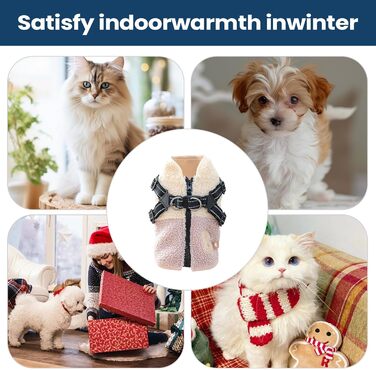 Теплий жилет для собак з флісовою підкладкою | Жилет для собак з отвором для шлейки | Тепла собача куртка для холодної погоди | Для маленьких та середніх тварин | Зелено-білий та рожево-білий кольори