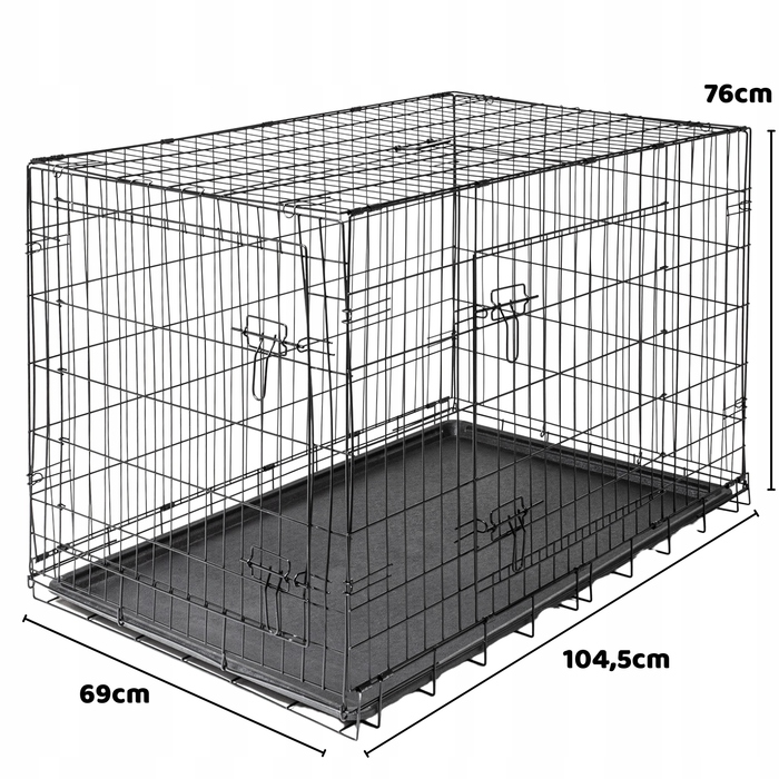 Металевий вольєр-клітка Be-Active для великих собак, 68 x 105 x 75 см