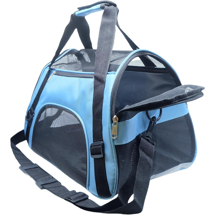 Переноска для котів та собак, м'яка, портативна, складана, бірюзова (Mittel-Blau)