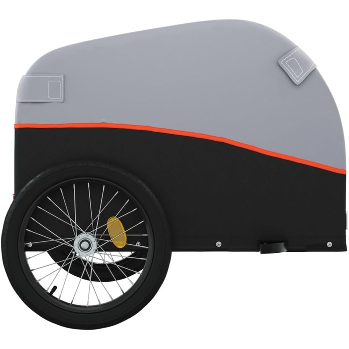 Причіп для велосипеда, вантажний, 30 кг, чорно-помаранчевий, для покупок, подорожей, велосипедних турів, легко встановлюється